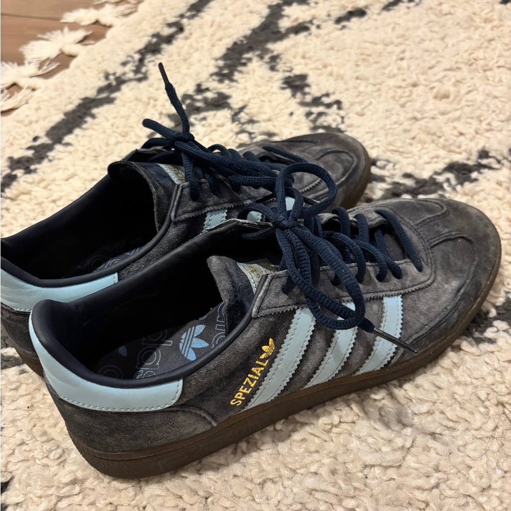 Adidas Spezial Black and Light Blue Sneakers